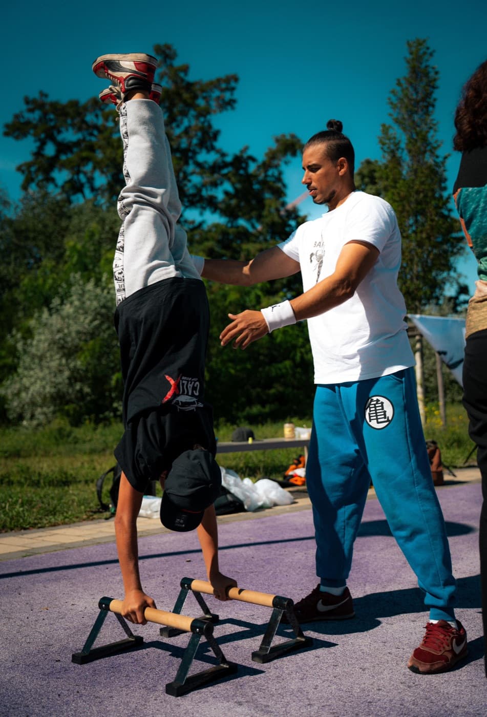 Handstand training in the park